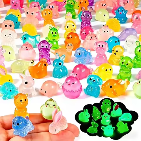 Mixed Color Glow In The Dark Mini Animal Blind Bag, Kawaii Luminous Resin Figures, Mystery Bag Toys 