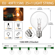 ไฟสายแก้วทังสเตนแบบกลางแจ้งกันน้ำตกแต่งสวนระเบียงตอนเย็นของตกแต่งสวนงานปาร์ตี้คริสต์มาสงานเลี้ยงวันเ