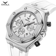 Fashion Onola Onola Function Quartz Watch Men's Silicone Band Watrproof Watch Watch