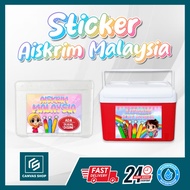 A4/A3 ICE BOX STICKER AISKRIM MALAYSIA WATERPROOF