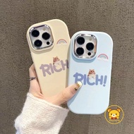 ins Style Rainbow Orange Cat Cases For Vivo V40 Pro V25 Pro Y7s iQOO Z9 Turbo Z7 Z7X Z9X Neo 3 Cute 