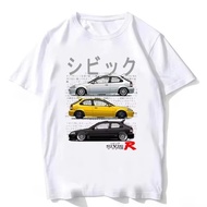Honda 2026 New Hot Summer Honda CIVIC EK9 90s Attack T-Shirt New Men Hip Hop Sport Casual White Tops