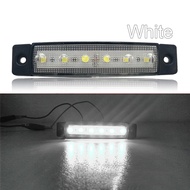 KingBe 1pcs รถบรรทุกรถพ่วงด้านข้าง MARKER indicators Clearance Light เบรคหลังไฮไลท์ไฟท้าย6LED 12V/24V ไฟเตือน