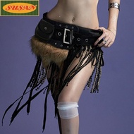 SUSANS Faux Fur Splicing Belts, Chic Y2K Mini Bag Belt, Retro Gyaru Trendy Design Plush Waist Belt f