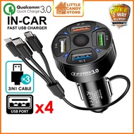 66W 7 Ports USB Car Charger Quick Charge 3.0 PD 20W Super Fast Charging In Car Mobile Phone Adaptor