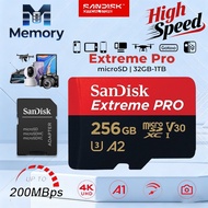 Sandisk Extreme Pro 4K Up to 200MB/s MicroSD Card With Adapter (64GB/128GB/256GB/512GB)(SDSQXCG/SDSQ