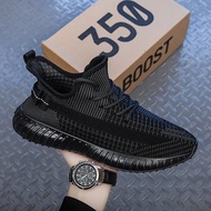 breathable YEEZY 350V2 flying shoes kasut perempuan men and women‘s Comfort Flat Knit Running Shoes