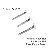 [ 1 UNIT ] HIN Flat Head Nail / Soft Board Nail / Paku Kepala Besar / Paku Kepala Rata