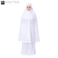✠♀Bella Ammara Telekung Cotton Sharifah - White