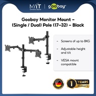 Goobay Monitor Mount - (Single / Dual) Pole (17-32) - Black