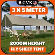TROFEO FLYSHEET SHELTER 3x5m 6-10 Persons UV Resistant Camping Outdoor Tent Roof Complete Kit Poles 