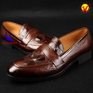 Minh Nhân - Giày Công sở nam da bò Giày lười nam da bò Penny Loafer kiểu đẹp hàng hiệu giá rẻ in vân