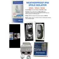 3P ISOLATOR / 20A / 35A / 63A / Weatherproof IP56 Isolator
