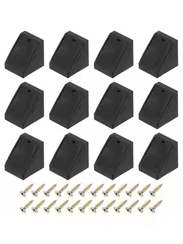 40 pieces of 90 degree plastic corner brace, 20x18x20mm shelf right angle bracket with screws suitab