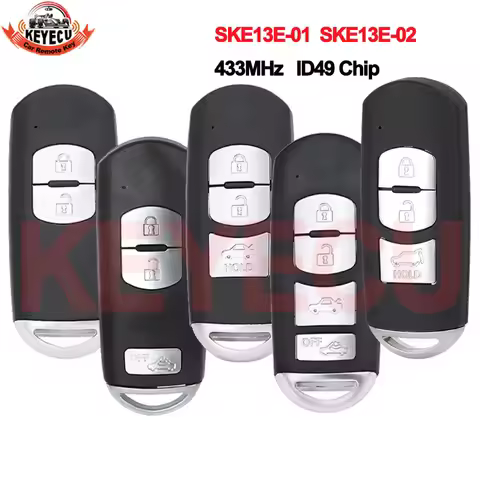 KEYECU Model: SKE13E-01 SKE13E-02 433MHz ID49 Chip Smart Fob For Mazda 2 3 6 CX-5 CX-9 2017 2018 201