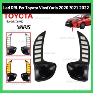 Led DRL For Toyota Vios/Yaris 2020 2021 2022 Daytime Running Light Fog Lamp Turn Signal Front Bumper