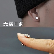 pearl earring earring for women Diamond-Shaped Magnetic Ear Clips Non-Pierced Magnetic Stone Earring
