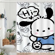 Bathroom Partition Curtain Waterproof Cloth Shower Curtain Set Perforation-Free Bathroom Water-Proof