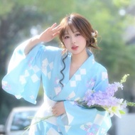 Cute blue striped Kimono yukata