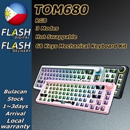 TOM680 Mechanical Keyboard DIY Kit 65% Customized Keyboard Kit Hot Swappable 3 Modes Bluetooth Wired