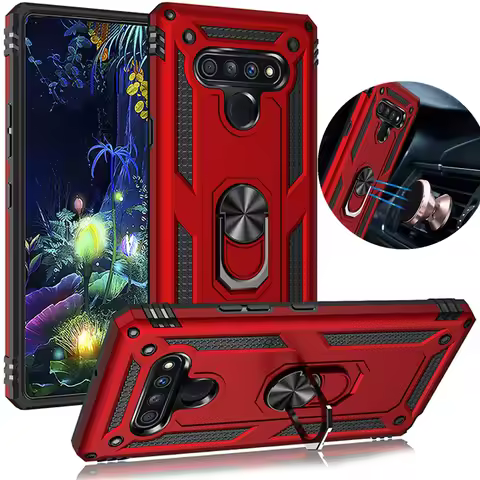 For LG Stylo 6 Case Shockproof Car Magnetic Ring Holder Phone Case for LG Stylo 6 Silicone Back Cove