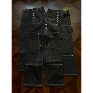 3CH {Teberg} American High Street vibe Style B01 Double Knee Logging Workwear Original Cow Straight 