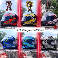 Grayfosh Full Face Helmet X12 Tempo Visor Smoke Tinted Motorcycle Racing Topi Keledar Motosikal (SIRIM APPROVED)