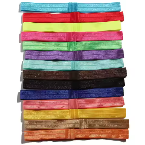 10/20pcs 5/8" Fold Over Elastic Headband for Baby Girls Hair Accessories Kids FOE Flower Headbands W