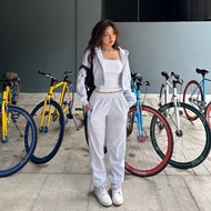 Set bộ nỉ Hoodie Zip Croptop và Quần Jogger Dài AUGETY (Có tách lẻ)