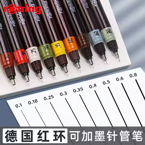 1pc rOtring Isograph Needle Pen 0.1-0.8mm Repeated replacement nib Addable Ink hook line pen Hand-pa