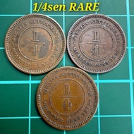 B117 syiling 1/4sen duit syiling lama barang antik barang lama mata wang lama duit syiling zaman Bri