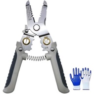 Manual Wire Stripper, 8 Inch Cutout (8 AWG - 22 AWG) Wire Crimping Plier, Wire Cutter, Multifunction