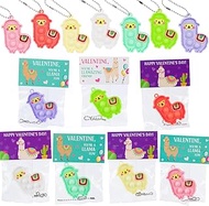 Valentines Day Gifts for Kids, 30 Pack with Llama Pop It Toys, Valentines Day Cards for kids School 