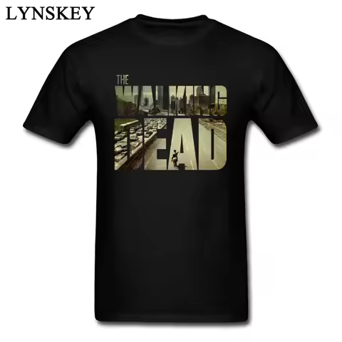 The Walking Dead Funky T-shirt Man's Short Sleeve Cotton Teeshirt Customized Boyfriend's Top Cool Bl