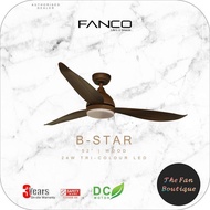 FANCO B-Star DC Motor Ceiling Fan with 24w LED and Remote Control - 36-Inch / 46-Inch / 52-Inch
