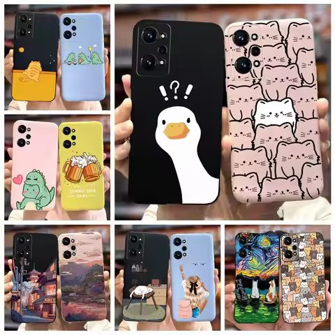 For Realme GT Neo2 Case RMX3370 Cute Fashion Cartoon Cover Soft TPU Phone Case For Realme GT Neo 3T 