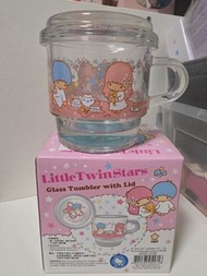 Little Twin Stars圖案有蓋玻璃杯、