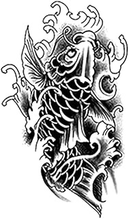 Semi-Permanent Tattoo,Jumping Koi,Koi Fish Tattoos,Resilience,Real Tattoo Look,Water-Resistant,Lasts