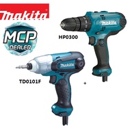 MAKITA HP0300 HAMMER DRIVER DRILL + MAKITA TD0101F IMPACT DRIVER - DIY COMBO 1