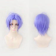 Wig Rambut Pendek Warna Ungu Tahan Panas Untuk Cosplay