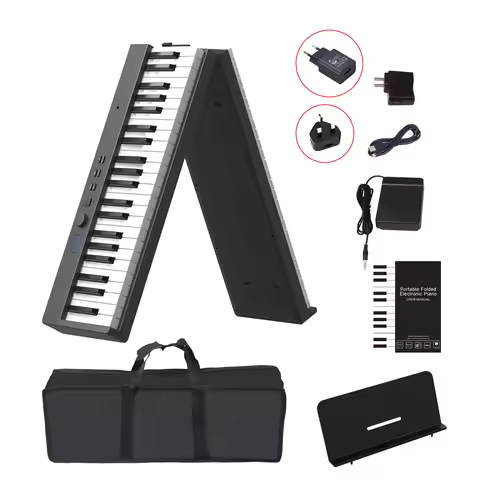 KONIX Portable Folding Digital Piano 88 Key Rechargeable Lightweight Keyboard Electric Piano with Bl