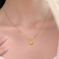 Gold Shop Same Style Sand Gold Lotus Pendant Necklace Female Gold Color Good Luck Lotus Lotus Clavic