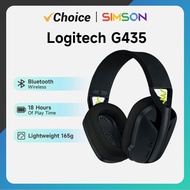 Logitech G435 Lightspeed บลูทูธชุดหูฟังไร้สายสำหรับเล่นเกมส์ไมโครโฟนในตัวหูฟังตัวรองรับ Dolby Atmos 