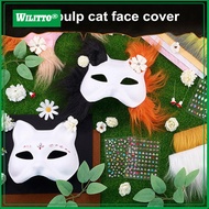 DIY Therian Masque Kit Blank Cat Fox Masque with Felt Fabric Sheet Faux Fur Eye Mesh Furry Animal Dr