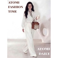 Women's basic long-sleeved button-down office shirt with Korean form design AS2