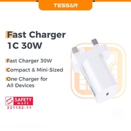 TESSAN USB Portable Fast Charger with Type C 30W PD Fast Charging Quick Charger Adapter Safety Mark