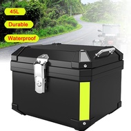 【New Style】45L Motorcycle Box ABS Aluminum Style Motorcycle Storage Top Box Extra Trunk Helmet Box K