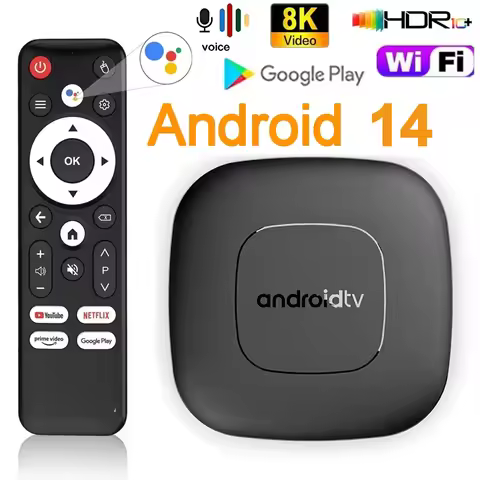 T1 Smart TV Box Android 14 H313 Quad Core Dual Wifi 2.4G&5G 8K HD Google Media Player BT 5.2 4GB 32G