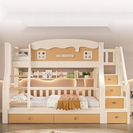 [🔥Free Delivery🚚🔥]Upper and Lower Bunk Bunk Bed Bed Frame with Mattress Storage Function Bed Frame Solid Wood Bed  Children's Bed with Drawer and Locker Bunk Bed Single/Queen/King Bed