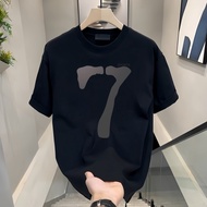 T-Shirt Distro 24s unisex Men's Black T-Shirt Number 7